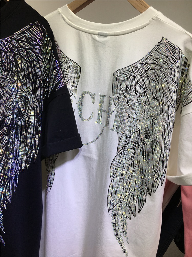 男性と女性のための特大の半袖Tシャツ,ラインストーンとエンジ - Streetwear Clothing Brand のレビューと価格