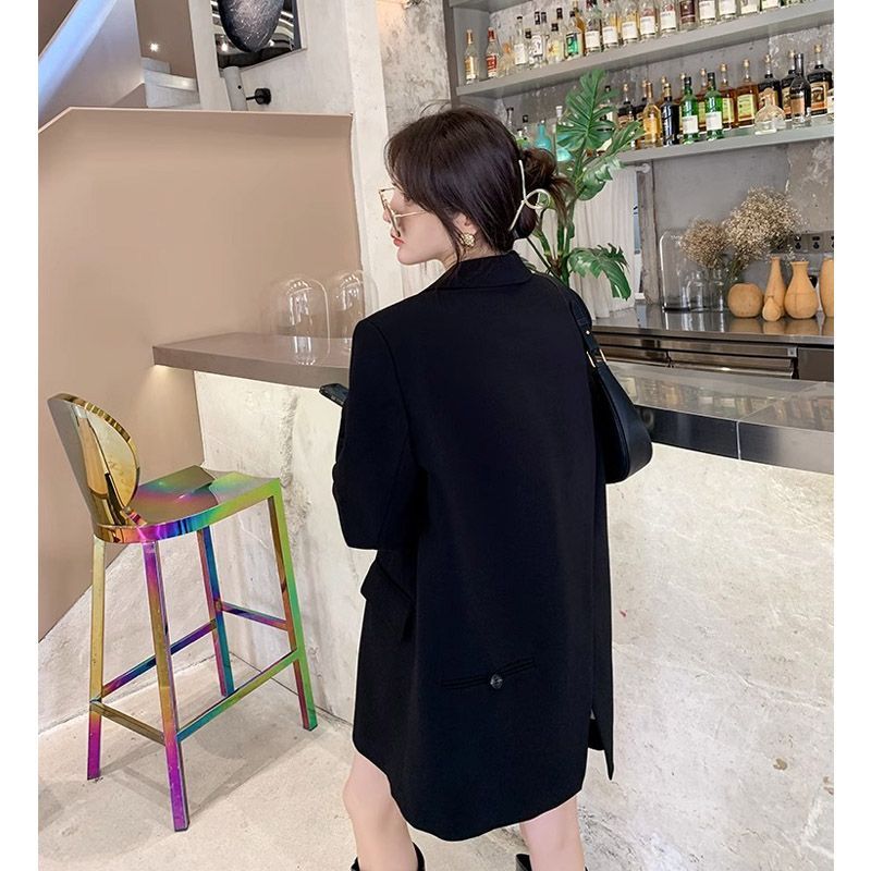 女性の長袖黒のブレザー,韓国のシックなスーツ,ルーズフィット - Streetwear Clothing Brand のレビューと価格