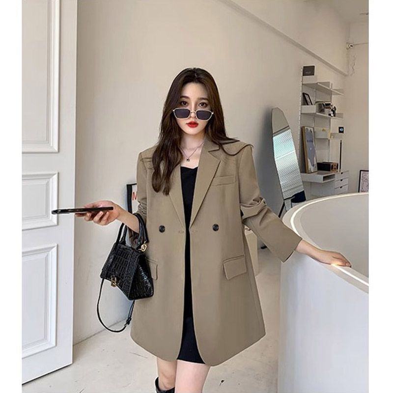女性の長袖黒のブレザー,韓国のシックなスーツ,ルーズフィット - Streetwear Clothing Brand のレビューと価格
