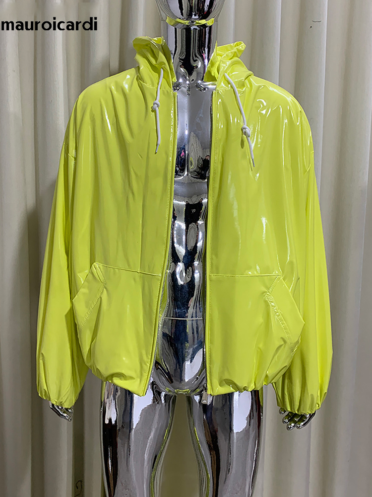 Mauroicardi 春特大光沢のある光沢のあるレザージャ - Streetwear Clothing Brand のレビューと価格